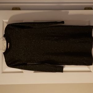 Loft sparkly black and silver sweater dress size S